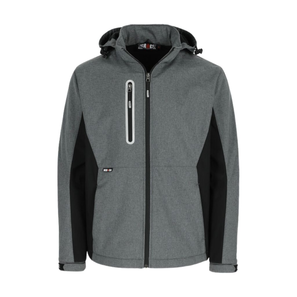 [23MJC2102RG-XS] Veste softshell réfléchissante HEROCK Flexor (XS, Gris/Noir)