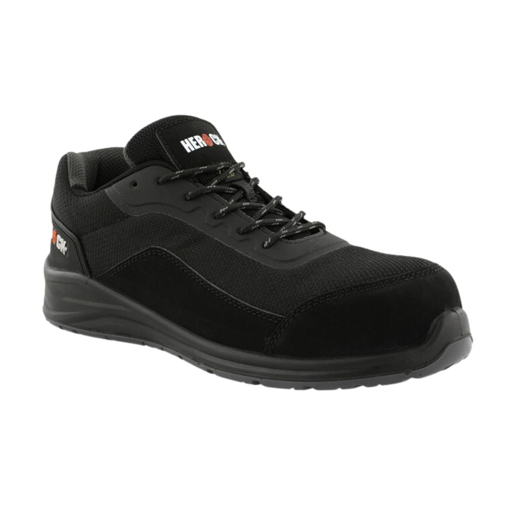 [21MSS2302BKAN-37] Baskets de sécurité basses HEROCK Leno S1PS SR FO ESD SC (37, Noir)