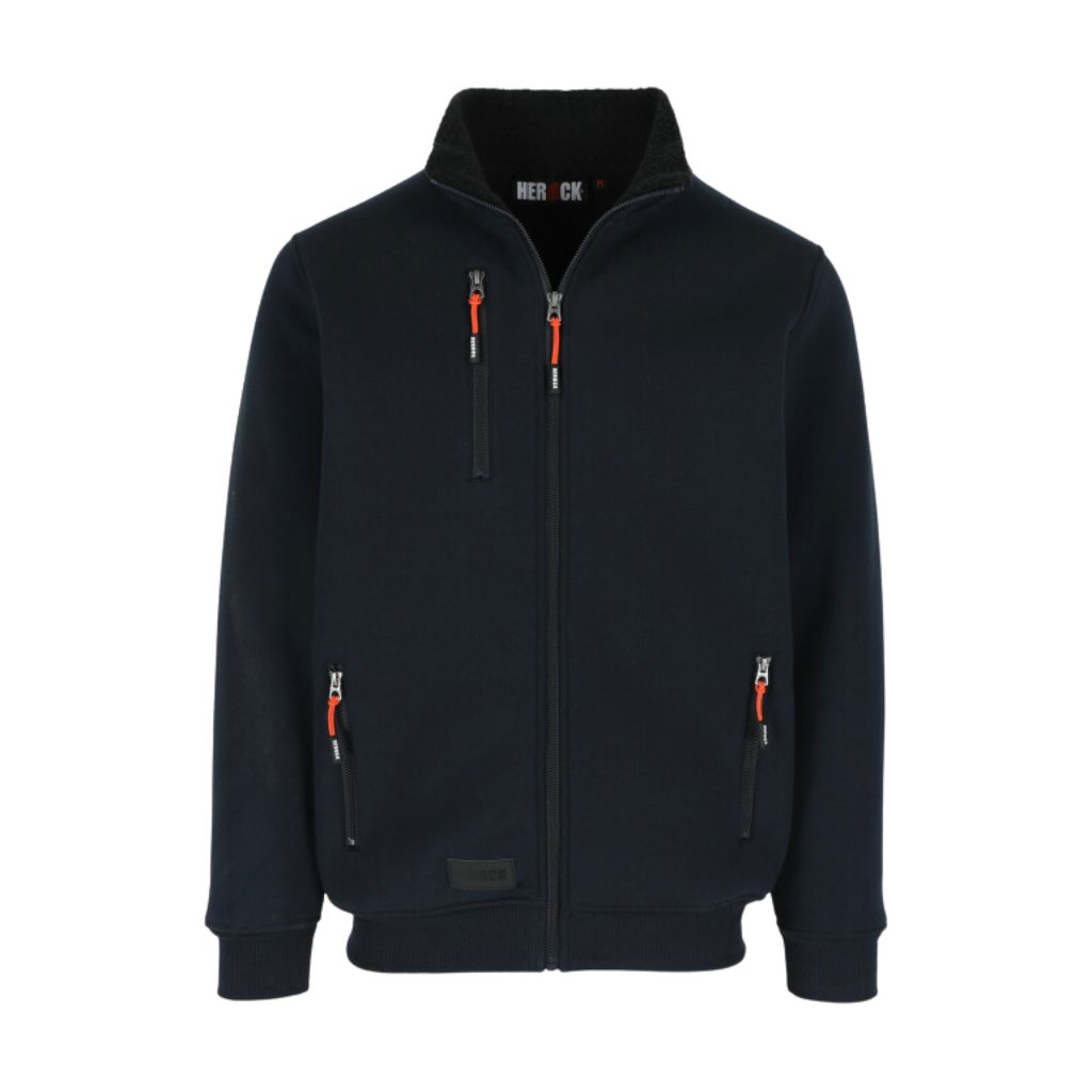 [23MSW2301NY-XS] Sweatshirt avec col HEROCK Otar (XS, Bleu Marine)