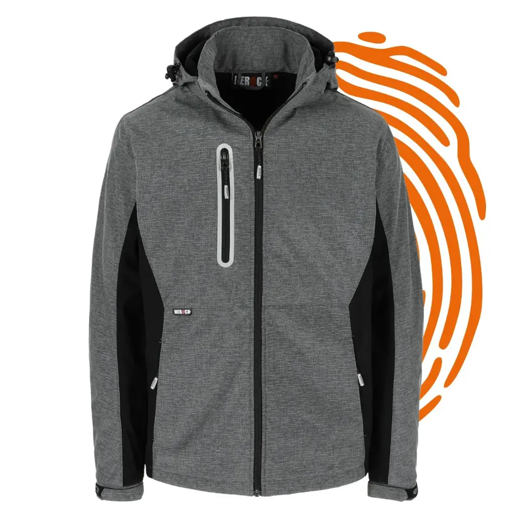 Veste softshell réfléchissante HEROCK Flexor (Taille : XXL / Gris) – LIQUIDATION