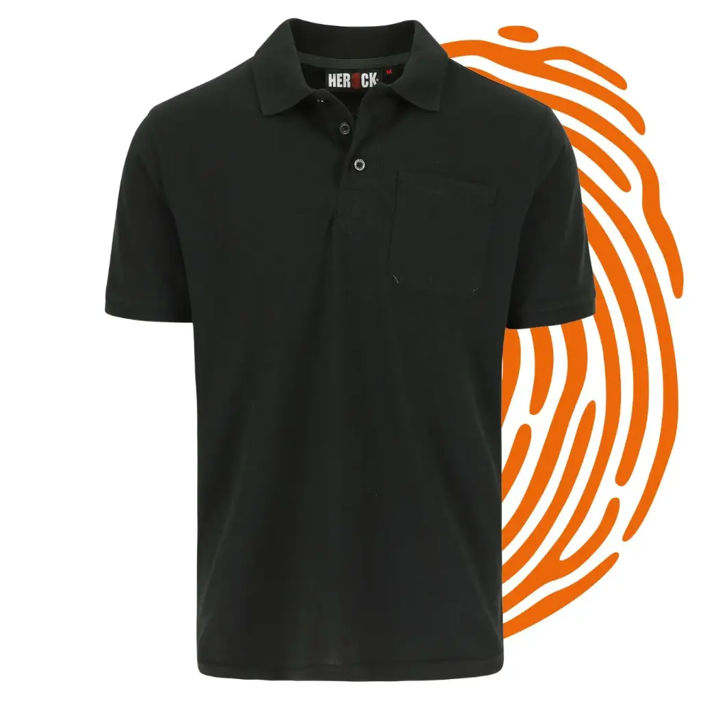 Polo manches courtes HEROCK Leo (Taille : XL / Noir) - LIQUIDATION