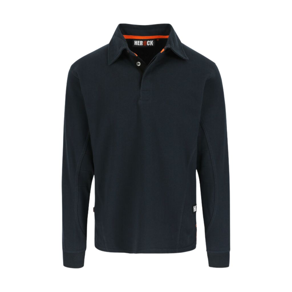 [21MPO1501NY-S] Polo manches longues HEROCK Troja (S, Bleu Marine)
