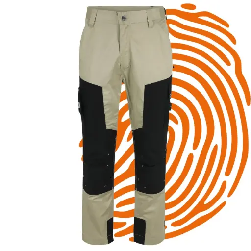 Herock Pantalon De Travail Multipoches Hector Blanc/Noir - Résistant Et Confortable